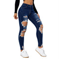 Women's High Waist Stretch Denim Jeans Long and Skinny Pencil Pants Style Breathable for Casual Wear pour femmes