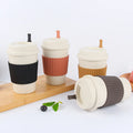 Portable Tumbler Custom Plastic Mug With Lid Wheat Straw Car Coffee Cup Outdoor Water Cups