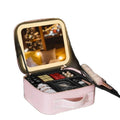 2023 New PU Travel Makeup LED Light Vanity Mirror Table Installation for Cosmetics Use