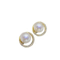 E3010 9mm DIY Natural Freshwater Pearl Charm Earrings Mounting Accessory 925 Sterling Silver Gold Plated  Jewelry