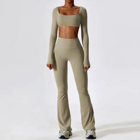 2023 New Fall Yoga Sets Long Sleeve Fitness Yoga Wear Women Sport Yoga Pants Sets