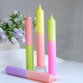 Color Gradient Long Brush Holder Pole Candle Festival Anniversary Aromatherapy Candle Vertical Stripes Pole Candle