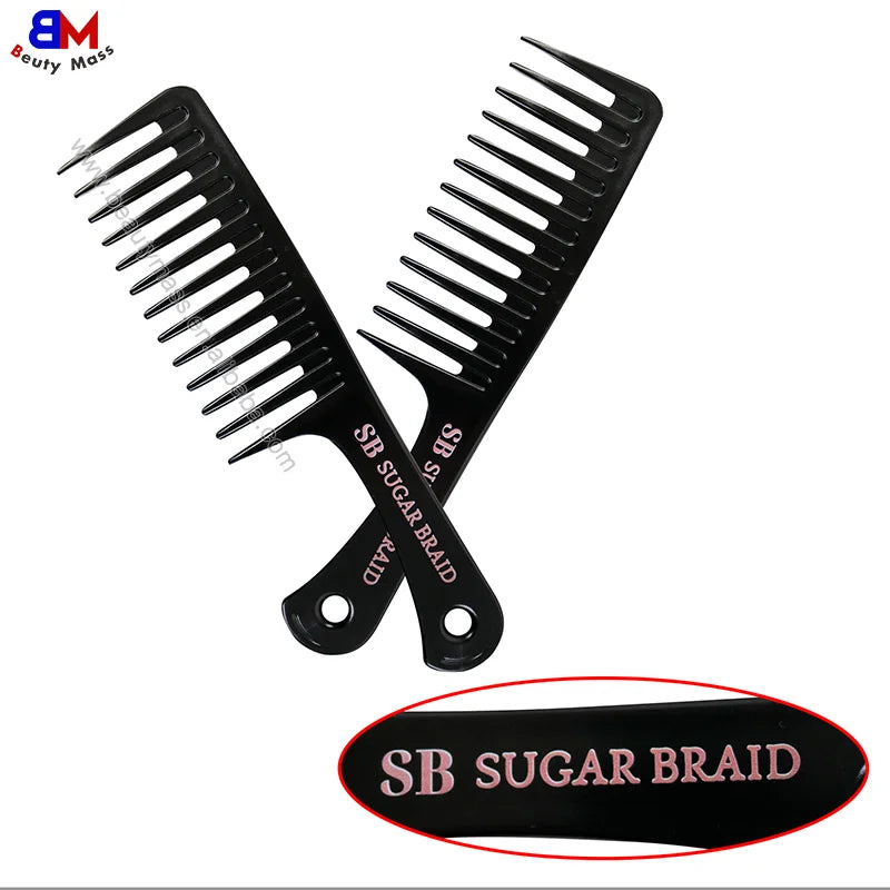 Wholesale Customizable Hair Combs Wide Tooth Comb Barber Beauty Salon Curly Comb Hair Extensions
