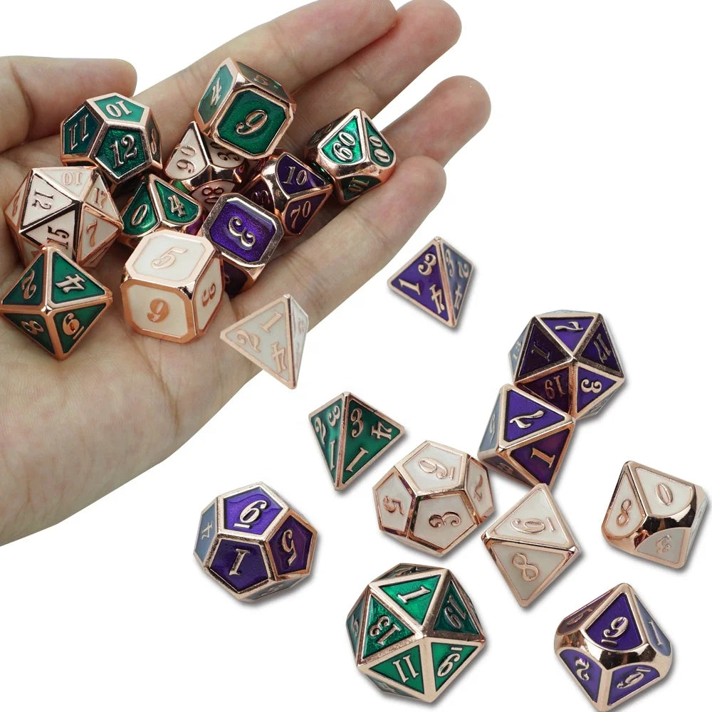 Hot Sale  Dnd Metal Dragon Dice Dungeon and Dragons 7pcs 4d 6d 8d 10d 12d 20d Polyhedral Dice Set Factory for Casino Table Game