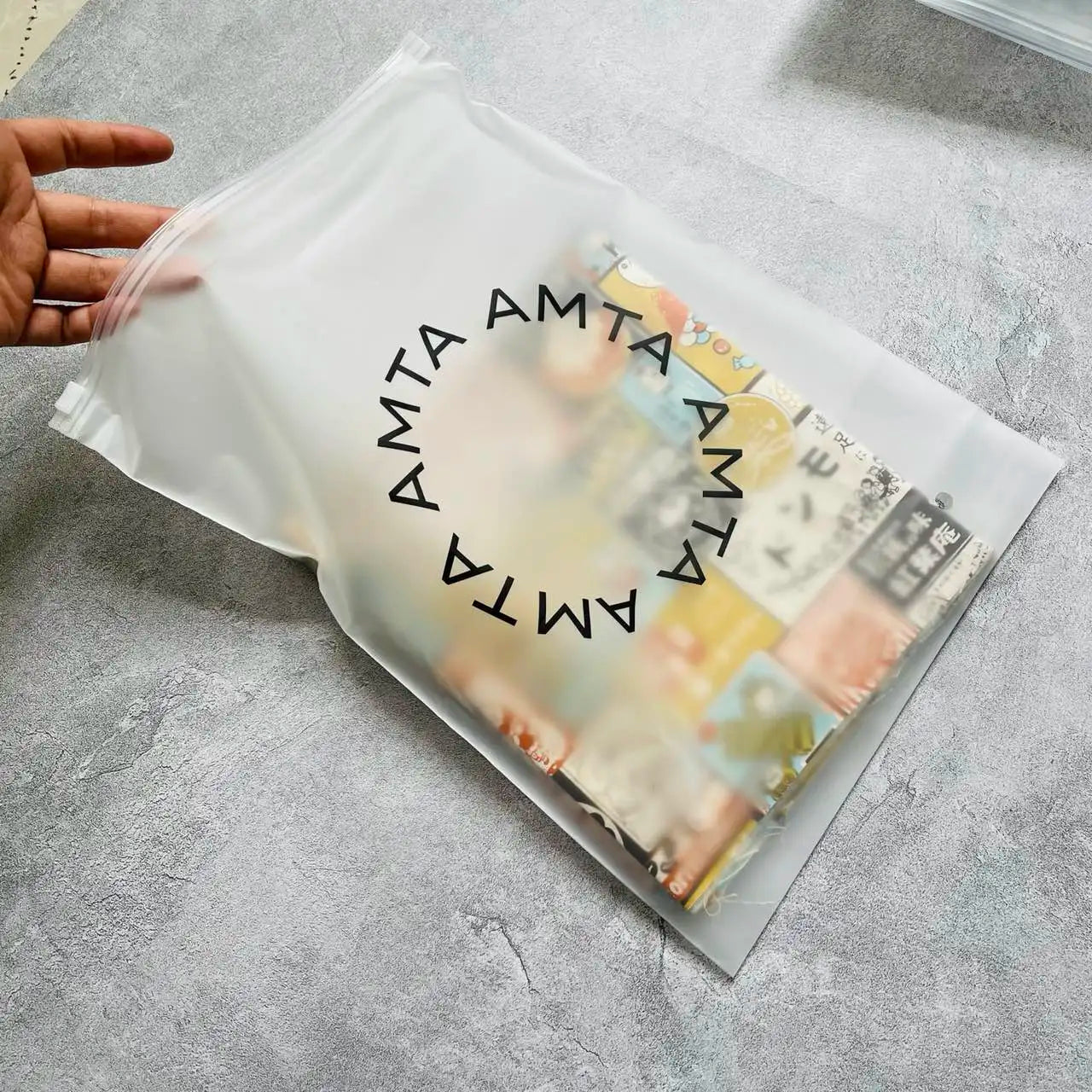 Recyclable Frosted Ziplock Bag Custom Clothing Sock Towel Packaging Plastic Bag Zipper Bags with Your Own logo