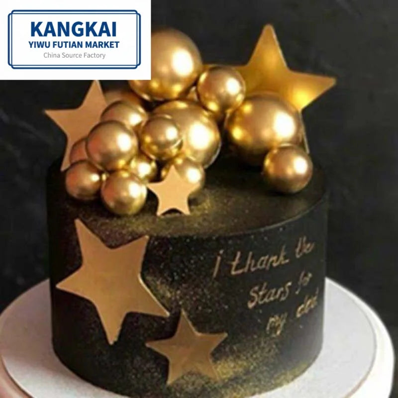 Hot Selling Eco-Friendly Disposable Birthday Cake Decorative Bubble Balls 9-12 Pieces Gold Silver Blue Pink Cupcake Plugin