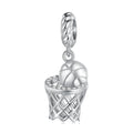 925 Sterling Silver Basketball Pendants & Charms with Zircon Platinum Plated Trendy Party Jewelry for Bracelet and Necklace