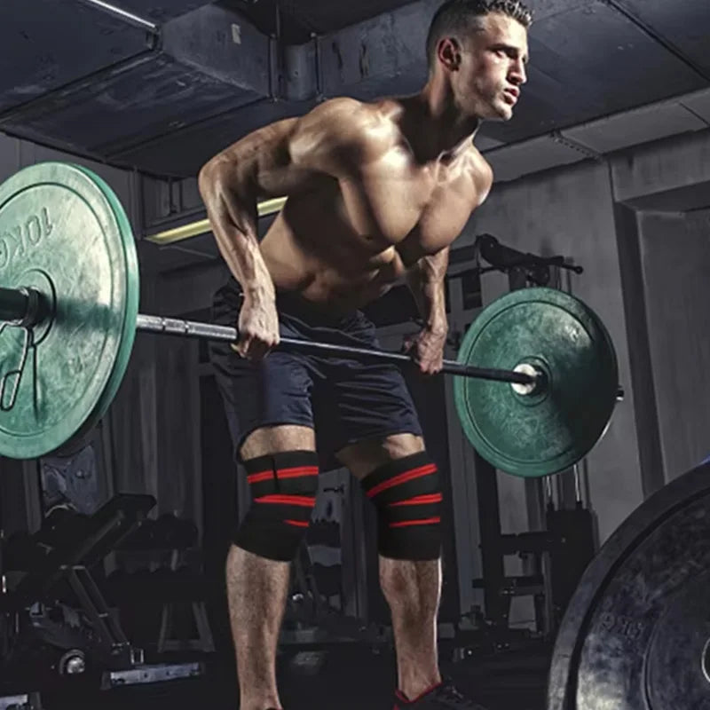 Adjustable Gym Fitness Weightlifting Knee Wraps Sports Unisex Elastic Knee Sport Bandage for Squats