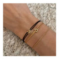 Unisex Jewelry 18k Gold Circle Bracelet Good Luck Thin Red String Cord Adjustable Bracelet Gift