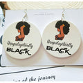 White Unapologetically Wooden Dangle African Hoop Earrings Women Jewelry