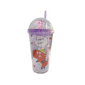 Madou Plastic Double Wall With Long Straw Glitter Tumbler Cup Water Bottle Dinosaur PP Plastic With Lid Accessories