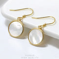 2023 New Arrival Luxury 925 Silver Jewelry Earrings Round Shell 14K Gold Plated Earring