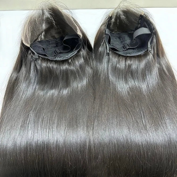 180% 200% Density Natural Virgin Hair Wig Glueless Transparent Full Lace Front Short Straight Style Black Women Modern