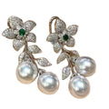 E2068 7-8mm DIY Natural Freshwater Pearl Charm Earrings Mounting Accessory 925 Sterling Silver Gold Plated  Jewelry for Women
