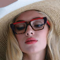 5209 Fashion Colorful Cat Eye Glasses Frame Women Clear Anti Blue Light Eyewear Retro Men Optical Red Leopard Eyeglasses Frame