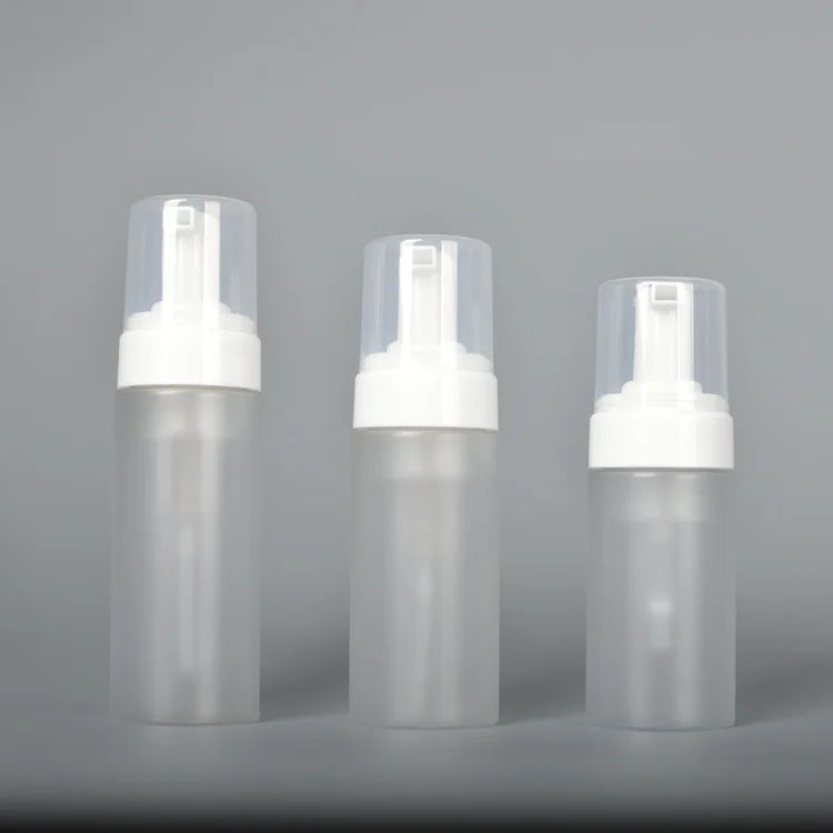 Matte Frosted 100ml 150ml 200ml Plastic PP Foam Pump Bottles with Brush Cap for Soap Dispenser