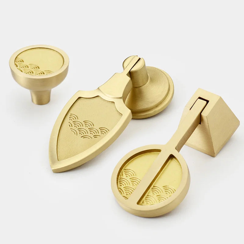 Toilet Accessories Furniture Handles Single Hole Brass Copper Propitious Cloud Drawer Bookcase Cabinet Pull Handle Knobs