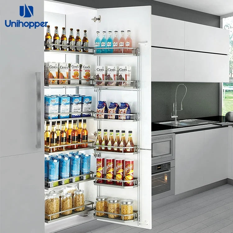 High Quality Kitchen Cabinet Storage Soft Closing Swivel Pull Out Tall Unit Basket