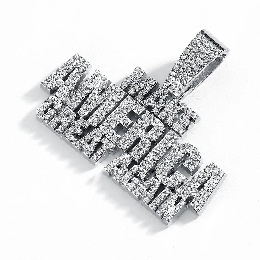 Hip Hop Custom Letter Pendant for Women and Men Initial Name Logo Iced Out Necklace