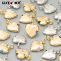 ME44 18K Gold Rhodium Plated Copper Heart Shape Charms for DIY Pendants & Necklace Making 6pcs/Lot Jewelry Accessories