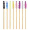 Wholesale Eco Friendly Eyelash Brushes Mini pink Bamboo Disposable Mascara Wand