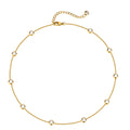 18k Gold Stainless Steel Clavicle Necklace Cubic Zirconia Choker Necklace for Women