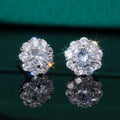 Huitan New Amazing Flower Pure Diamonds Zircon Sweet Earring Girls Dainty Silver Stud Earrings Women Flower
