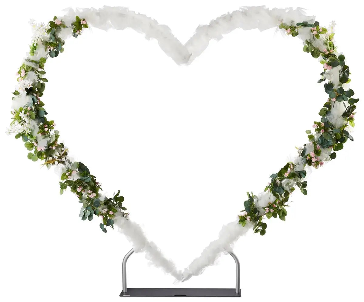 Events Decoration Heart Shaped Aluminum Wedding Backdrop Arch Heavy Duty Backdrop Stand