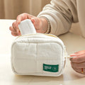 2024 Private Label Shiny Matte Hot Selling Makeup Bag Fluffy Women Travel Portable Cosmetic Pouch Quilted Cotton Bag Toiletry