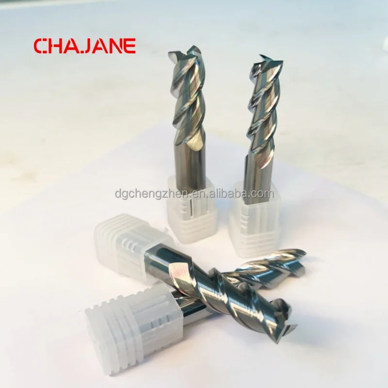 CHENGZHEN HRC55 3-Flute High Polished Carbide End Mill - AlTiN Coated Aluminum CNC Router Bit - Precision RoHS Tool