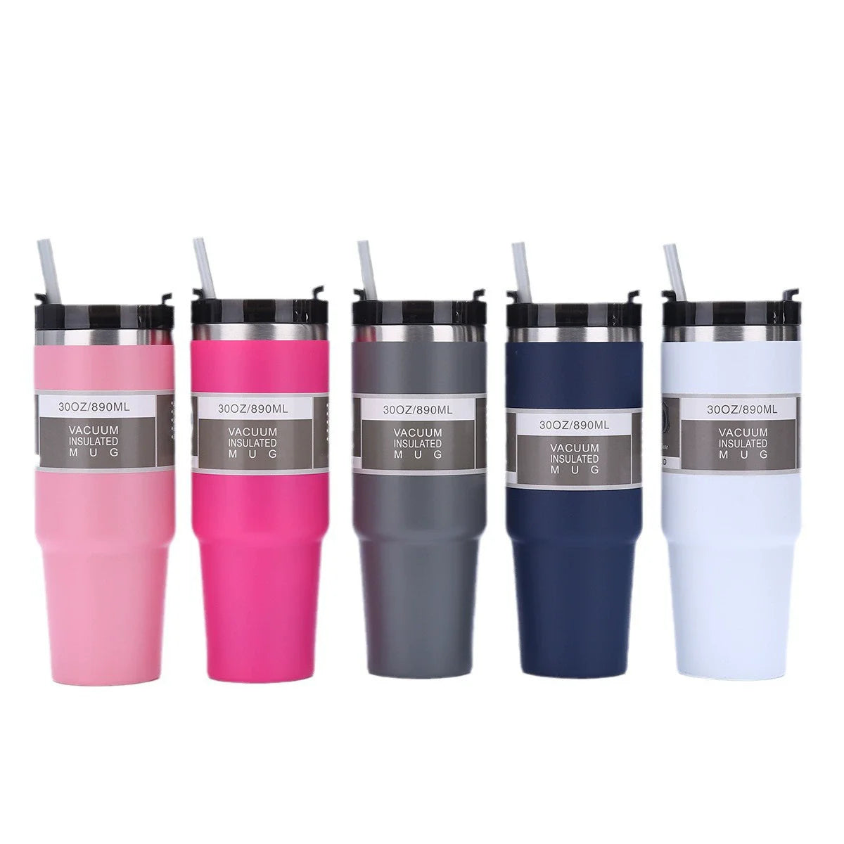 890 ML 30oz Stainless Steel Travel Water Bottle Vacuum Insulated Tumbler Mug with Straws