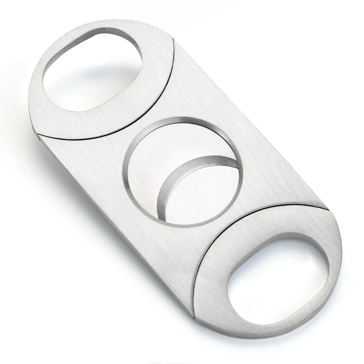 CIGARLOONG Luxury Personalised Stainless Steel Double Blade Silver Sharp Foldable Custom Cigar Cutter