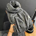Women Imitation Cashmere Warm Pashmina Solid Female Scarves Wraps Thick Soft Bufanda Big Tassels Winter Scarf Shawl Long Stole