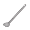 Outdoor Camping Pure Titanium Long Handle Spork With Sandlasting Bowl 215mm
