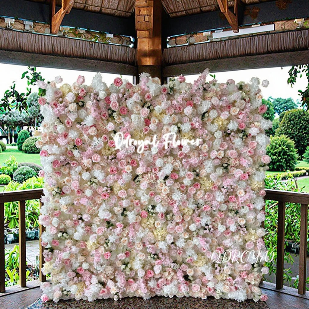 Wholesale Artificial Roll up Flower Wall Backdrop Fabric Flower Wall for  Wedding Christmas Thanksgiving & Easter Decor