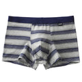 High Quality Cotton Men's Striped Boxer Briefs Comfortable Sports Underwear with Breathable Ice Silk Fabric Custom ODM Adults