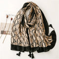 New Arrival Fashionable Snake Print Square Size Viscose Cotton Headscarf Spring Season Women's Head Wrap