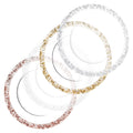 Transparent 13Inch Round Reusable Clear Silver Gold Pink Hammered Edge Glass Charger Plates for Wedding Banquet Event