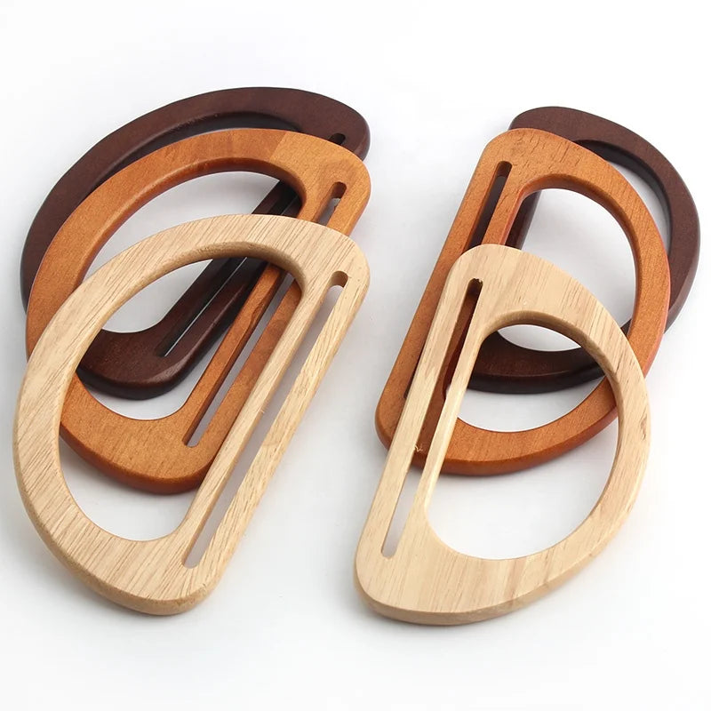 2 Size Bag Accessories Wooden Bag Handle Replacement DIY Handbag Purse Solid Wooden Frame