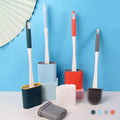 Wall Mounted Rubber Toilet Brush Set  Silicone Toilet Cleaning Brush Holders