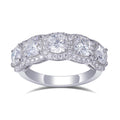 Custom Design Women 18k Real Gold Half Eternity 4.5mm Ef Cushion Moissanite Ring