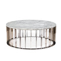 Wholesale Furniture Design Modern Round Glass/Marble Coffee Tables Metal Steel Stainless Centre Table Living Packing Pearl Room
