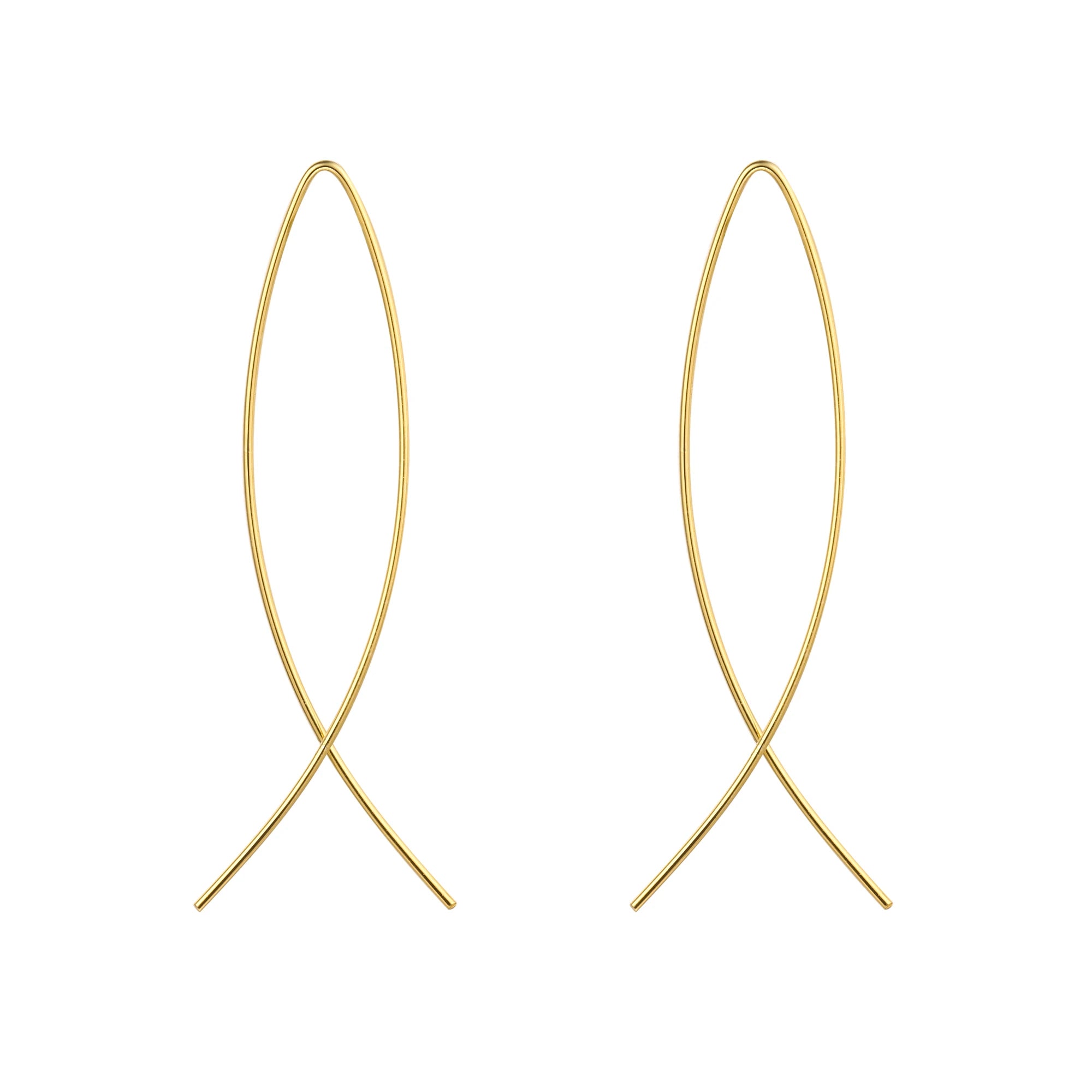 Minimalist Silver Wire Fish Shaped Hoop Earrings Personality 925 Sterling Silver Huggie Earrings