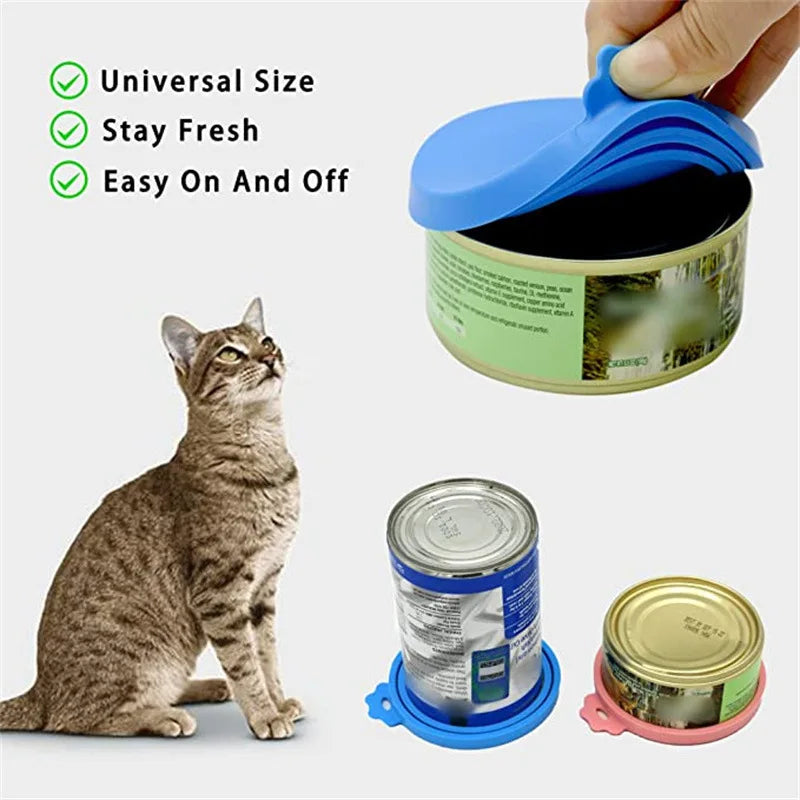 Wholesale Custom Logo Portable Love Round Pet Canning Lid Cat Dog Food Sealed Cap Reusable Silicone Soft Universal Storage Lid