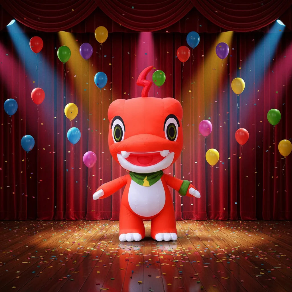 Outdoor Advertising Custom Products Inflatable Red Dinosaur Suit Inflatable Cartoon Animal Moving Inflatable Dinosaur Costume