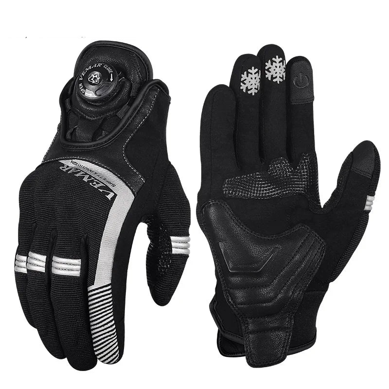 Fashion Four Seasons Riding Gloves Touch Screen Rotating Button Tightness Adjustment Motorcycle Racing Glove