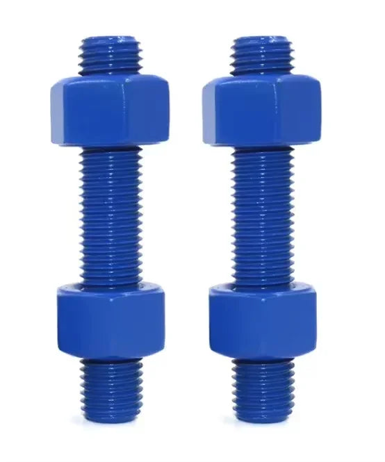 ANSI A193 B7 with HH Nuts 3/4\"-10 Thread Size 6-1/4\" Long Black Steel B7 Blue PTFE Coated Threaded Rods Stud Bolts
