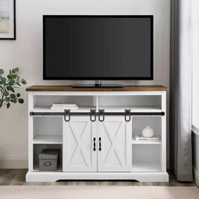 WEKIS 4ft.Mini Sliding Barn Door Hardware Kit for Cabinet and Tv Stand Horseshoe Shaped Hanger