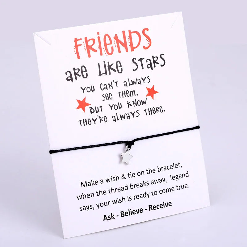 Multicolor Star Anchor Charm Best Friend Little Middle Big Sister Friendship Bracelets