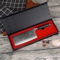 7 Inch Damascus Slicing Knife 67 Layer Full Tang Carbon Steel Blade G10 Handle for Home Kitchen